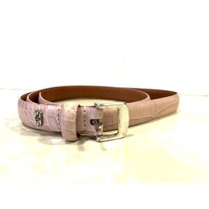 Woman's Ralph Lauren Belt Genuine Leather Faux Reptile Croc Pattern  3/4” Wide M